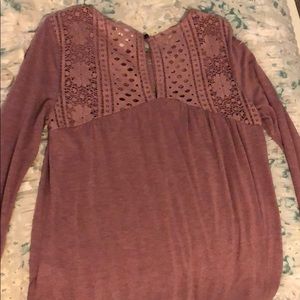 Blush long sleeve blouse